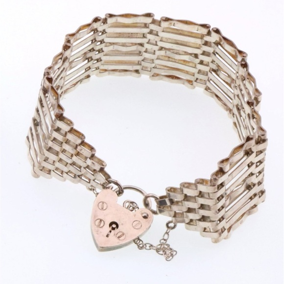 Victorian;English Sterling Silver Heart Padlock “ Gate...